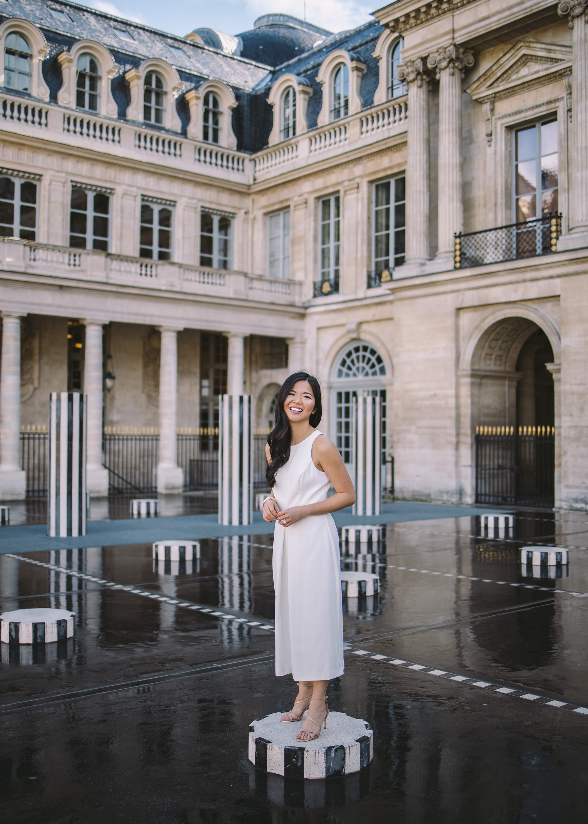 Spring Bridal Shower Outfit / White Wide Legged Jumpsuit