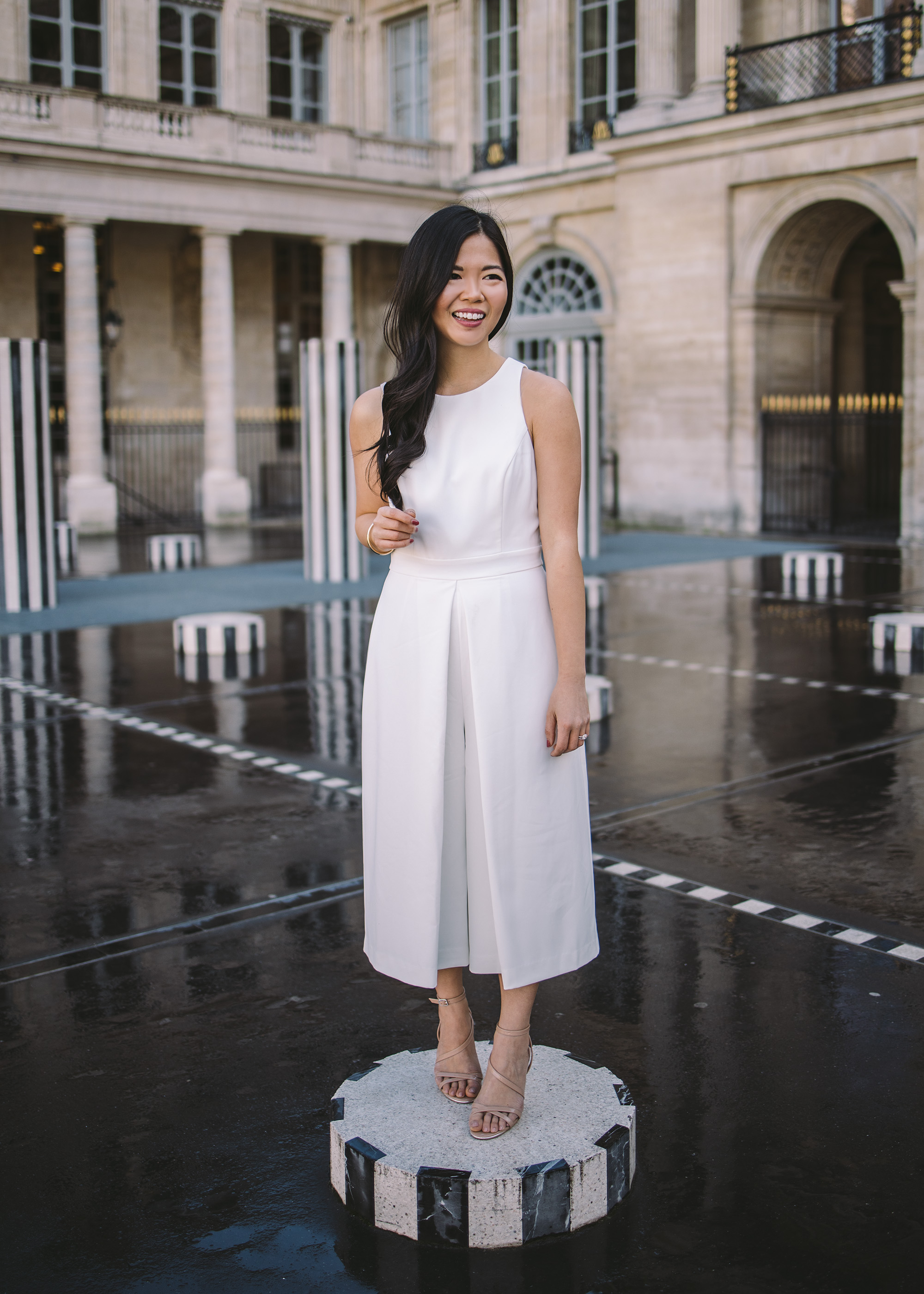 Spring Style / White Wide Legged Jumpsuit