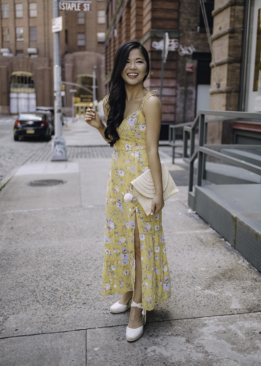 Summer Outfit: Yellow Floral Maxi Dress
