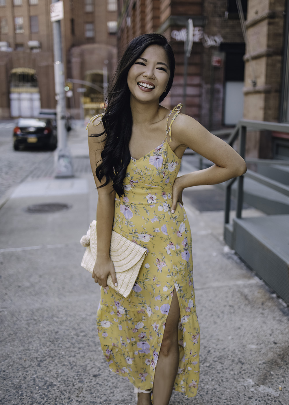 Summer Outfit: Yellow Floral Maxi Dress